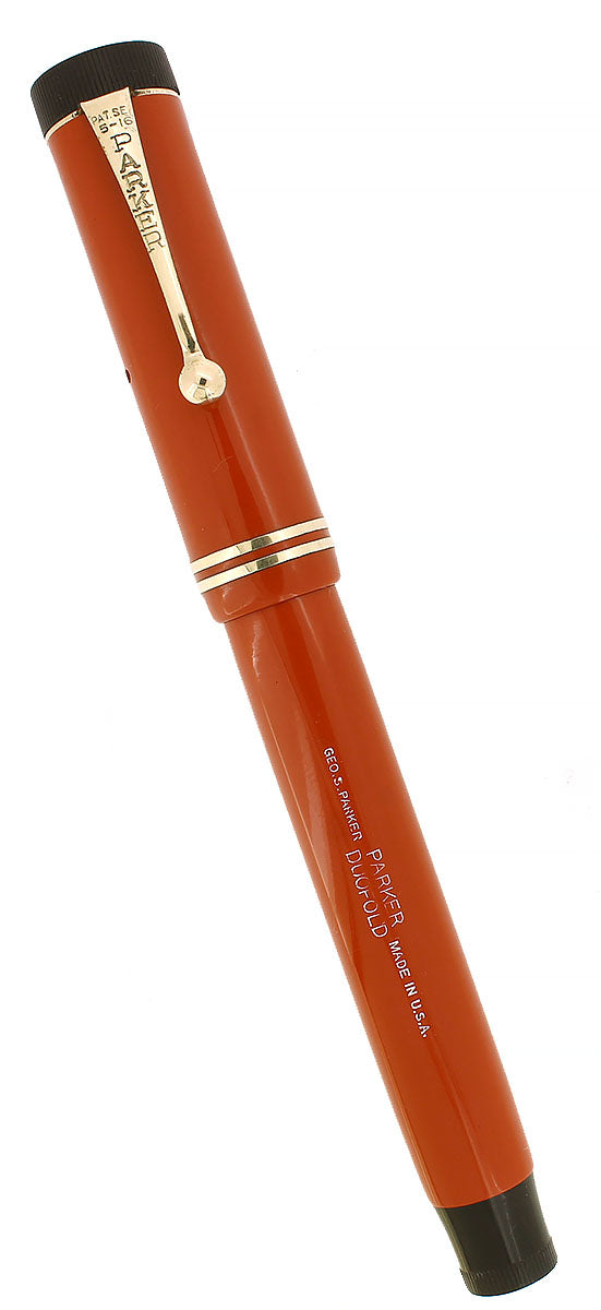 PARKER Duofold Senior Streamline Red 万年筆 CIRCA 1928 PARKER DUOFOLD SENIOR RED PERMANITE FOUNTAIN PEN RESTORED