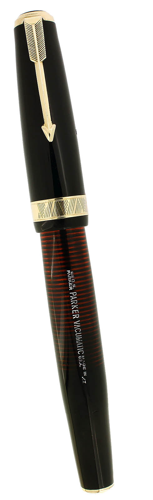 1937 PARKER VACUMATIC JET BLACK SENIOR MAXIMA FOUNTAIN PEN RESTORED