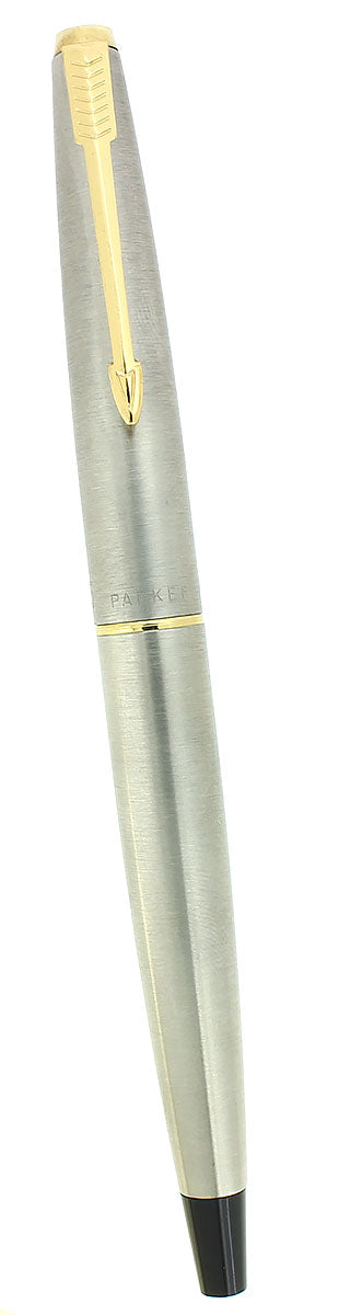 CIRCA 1969 PARKER 45 FLIGHTER DELUXE STAINLESS STEEL FOUNTAIN PEN