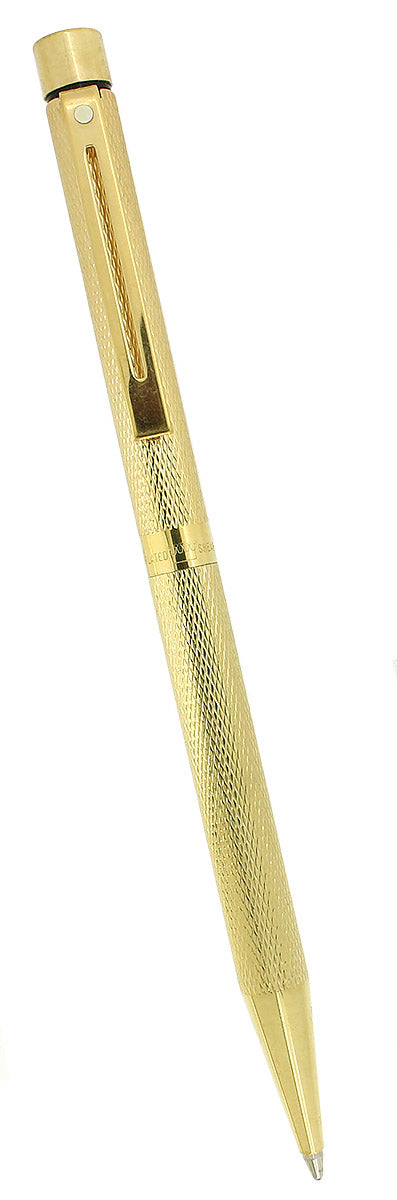 CIRCA 1979 SHEAFFER TARGA CLASSIC 23K GOLD PLATED BARLEYCORN BALLPOINT