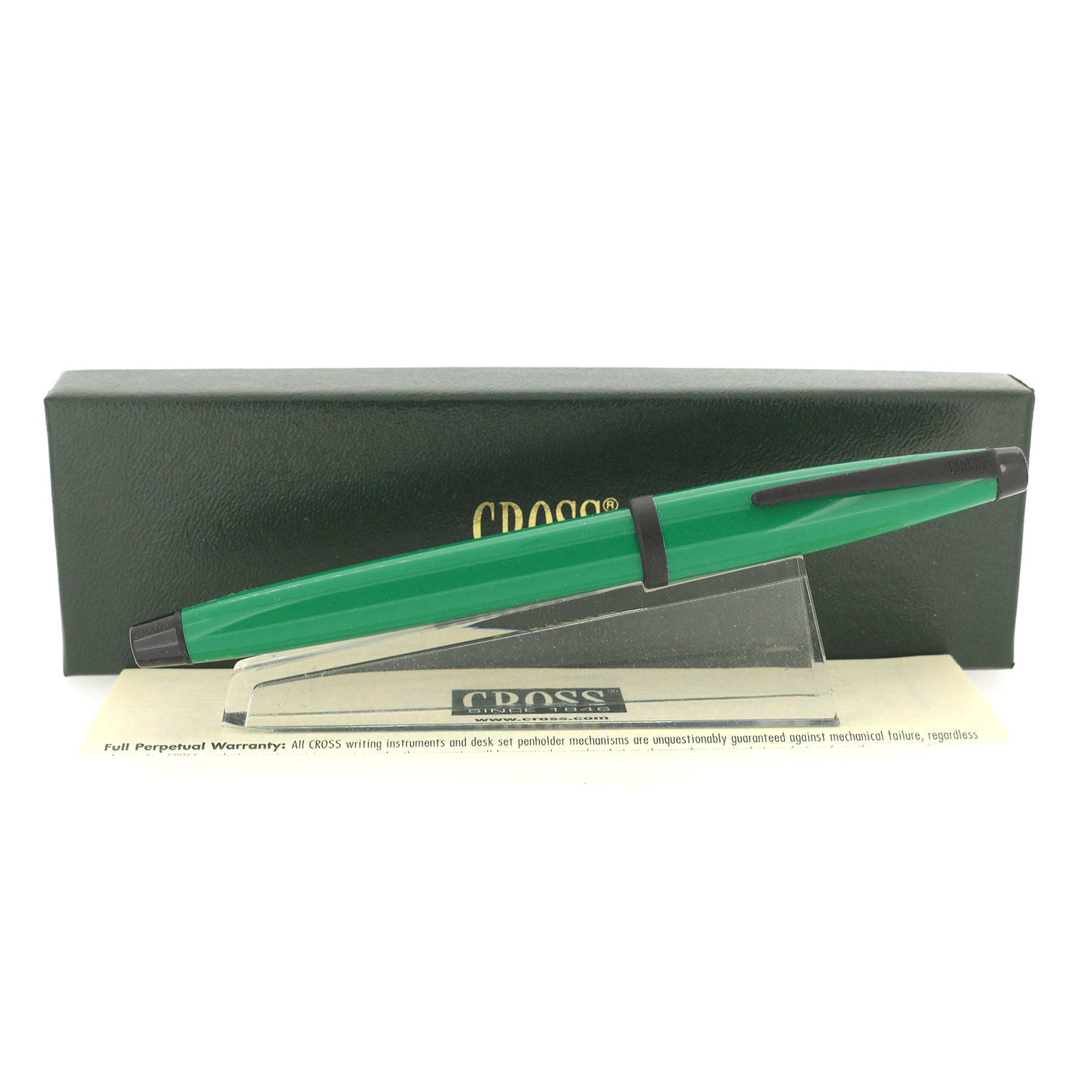 NEW IN BOX 1990S CROSS SOLO GREEN W/BLACK TRIM EXTRA FINE NIB FOUNTAIN