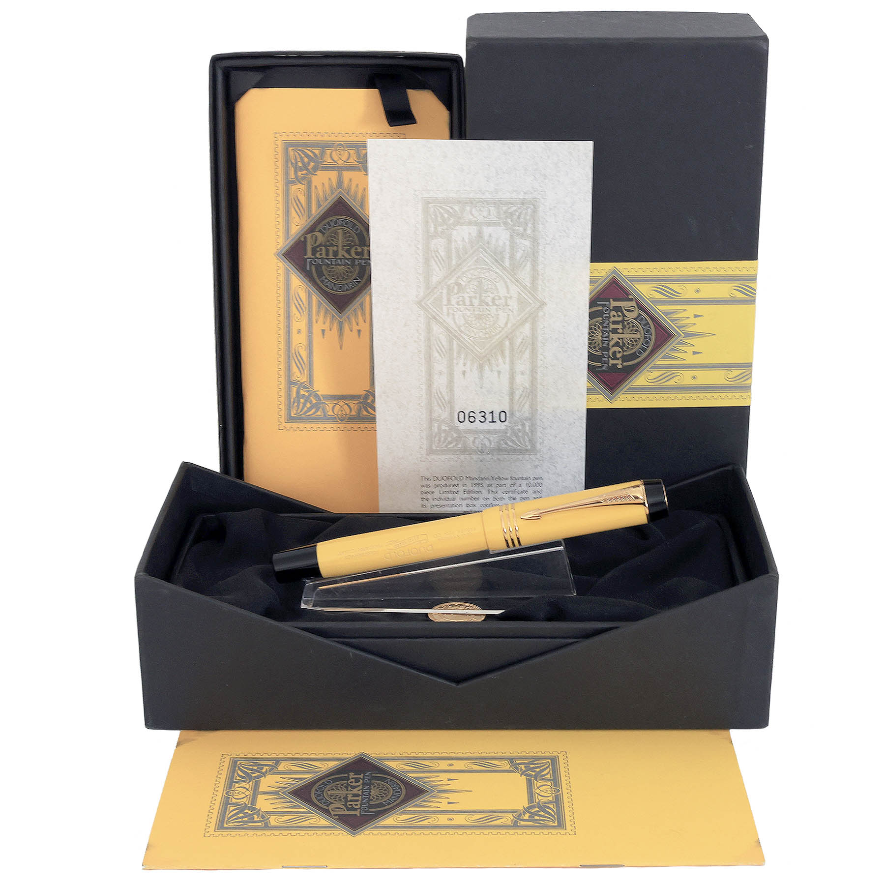 1995 PARKER DUOFOLD MANDARIN YELLOW 18K TRIM LIMITED EDITION 6310/1000