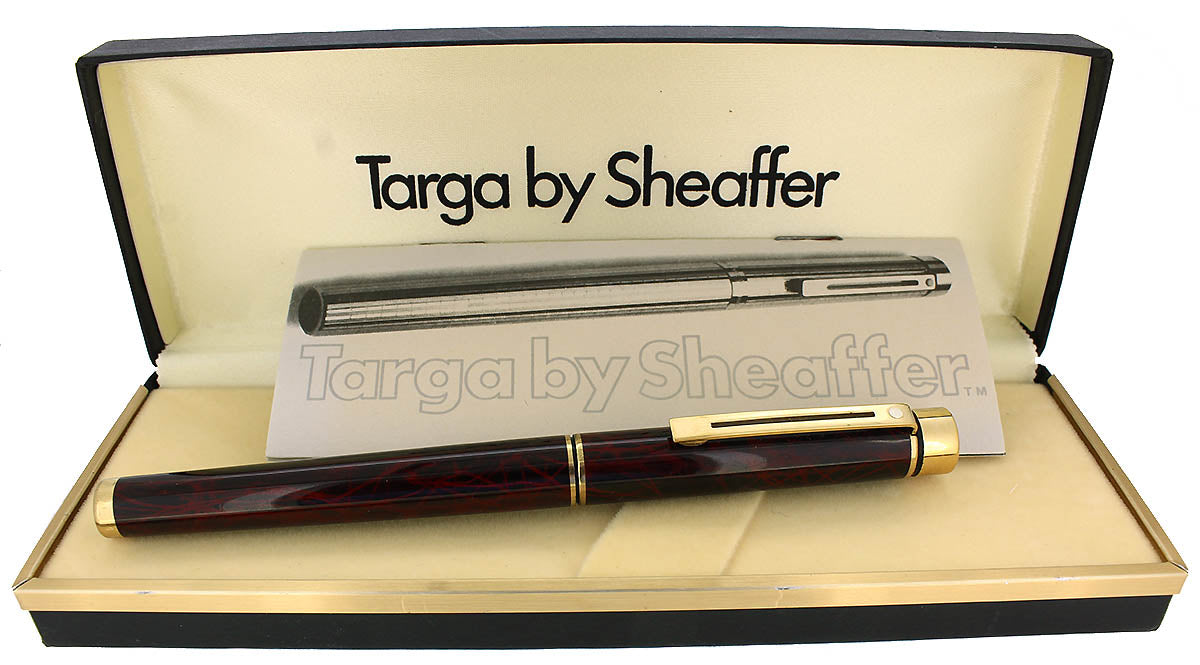 CIRCA 1996 SHEAFFER TARGA CLASSIC GARNET RED RONCE MEDIUM NIB FOUNTAIN