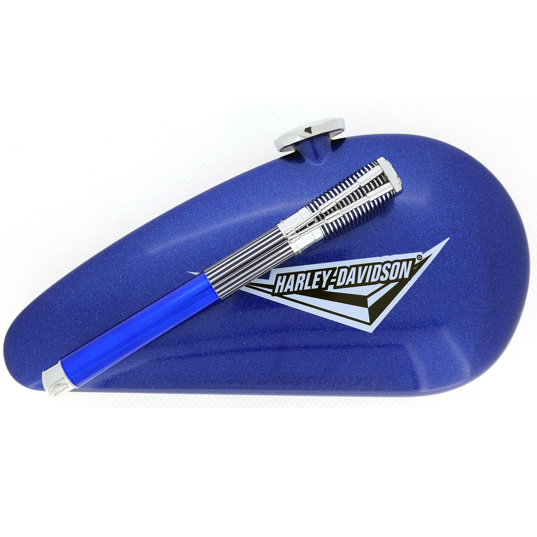 Harley‑Davidson　WATERMAN 1999 WATERMAN BLUE & CHROME HARLEY DAVIDSON FOUNTAIN PEN IN GAS TANK B