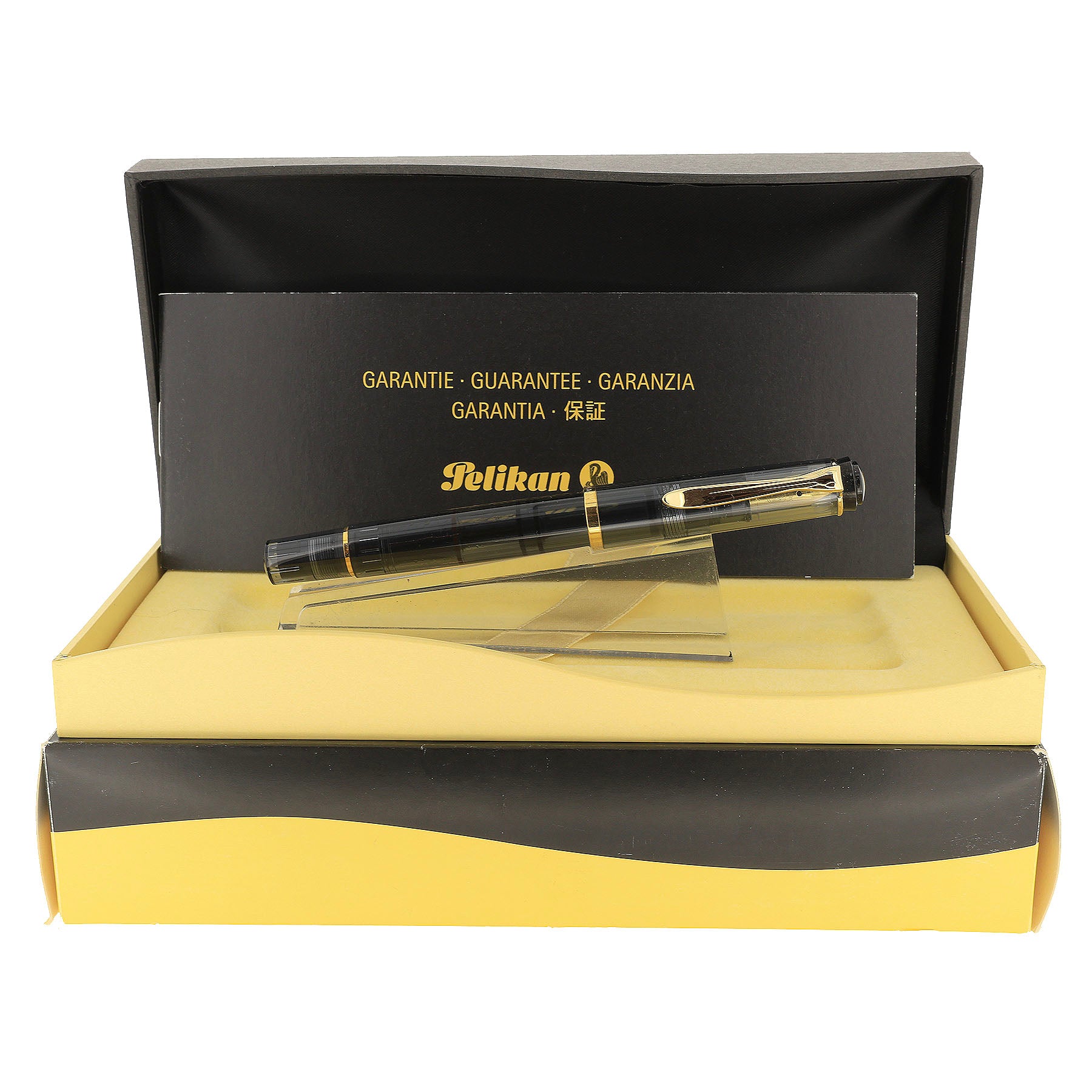 FIRST YEAR 2002 PELIKAN M200 ANTHRACITE TRANSPARENT FOUNTAIN PEN NEVER