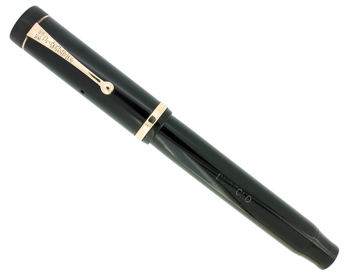 RARE CIRCA 1924 DUOFOLD SENIOR BLACK HARD RUBBER FOUNTAIN PEN RESTORED