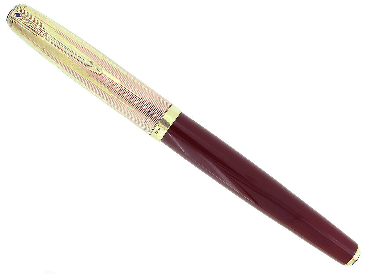 RARE 1948 PARKER 51 SOLID 14K GOLD EMPIRE 2-TONE CAP FOUNTAIN PEN REST