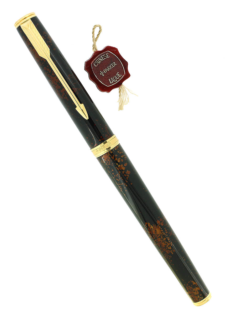 CIRCA 1983 PARKER PREMIER CHINESE LACQUER 18K MEDIUM NIB FOUNTAIN PEN