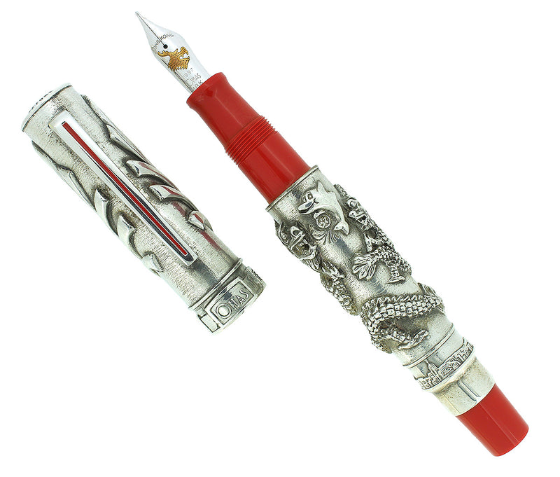 1997 OMAS LIMITED EDITION STERLING SILVER RETURN TO THE MOTHERLAND FOUNTAIN PEN NEVER INKED OFFERED BY ANTIQUE DIGGER