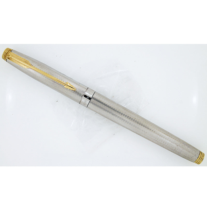 PARKER 75 GRAIN D'ORGE FOUNTAIN PEN WITH 18K GOLD MEDIUM FRANCE NIB
