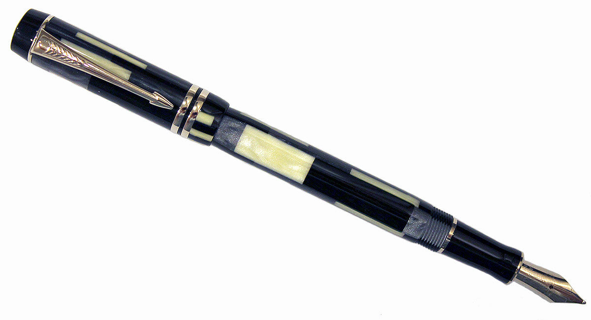 Parker Duofold International Black Mosaic Fountain Pen New In Box