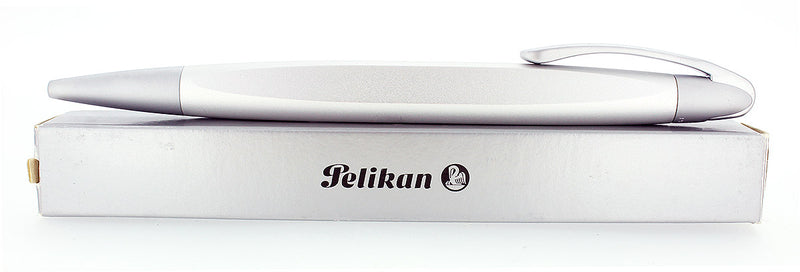 CIRCA 2007 PELIKAN K74 FORM MATTE ALUMINUM BALLPOINT PEN NEW OLD STOCK NEW BOXED OFFERED BY ANTIQUE DIGGER
