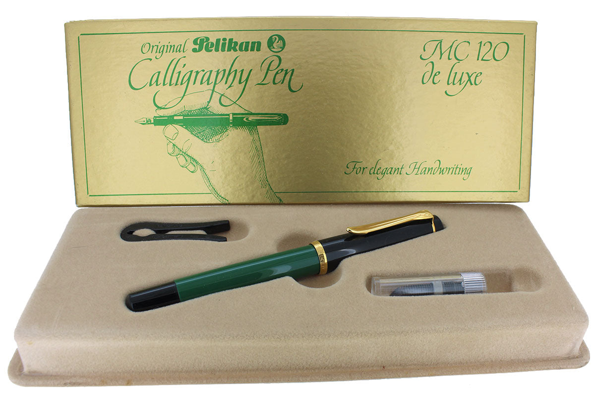 CIRCA 1985 PELIKAN MC 120 DELUXE CALLIGRAPHY FOUNTAIN PEN BOXED MINT