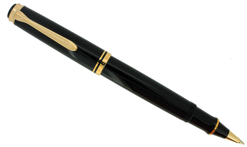 PELIKAN R600 SOVEREIGN  BLACK ROLLERBALL PEN GOLD TRIM NEW IN BOX NEW OLD STOCK OFFERED BY ANTIQUE DIGGER