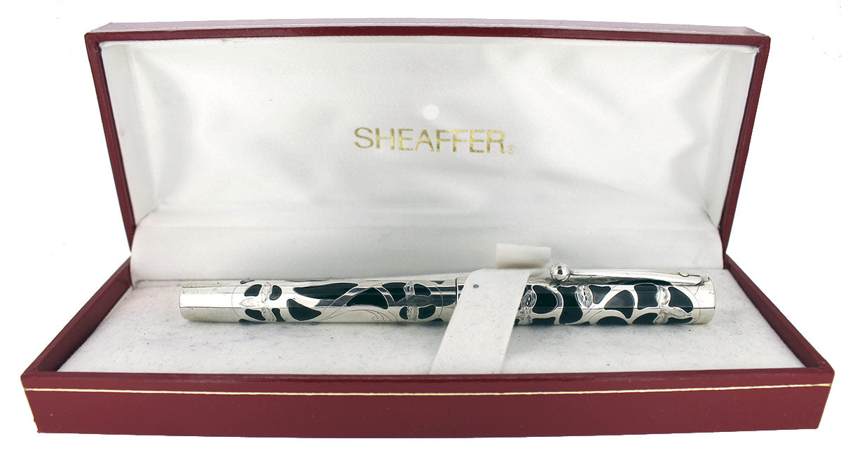 SHEAFFER NOSTALGIA STERLING SILVER OVERLAY FOUNTAIN PEN 14K SMOOTH