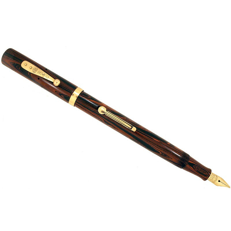 WATERMAN 52 WOOD GRAIN FOUNTAIN PEN GOLD FILL TRIM M to BBB FLEX NIB