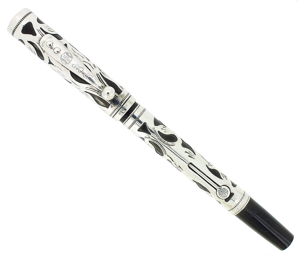 C1915 WATERMAN 412 PSF STERLING TREFOIL ART NOUVEAU FOUNTAIN PEN RESTO
