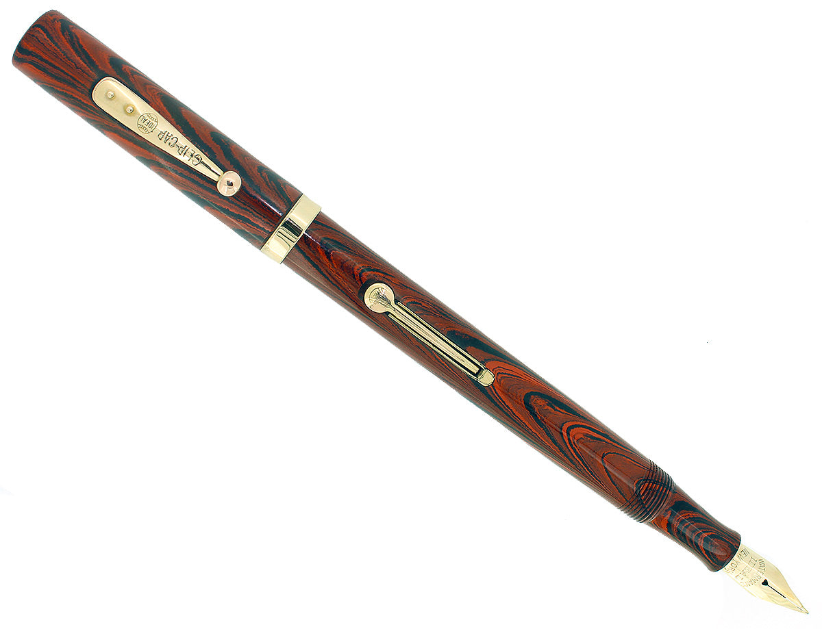 1920S WATERMAN 54 RED RIPPLE XF-BBB 2.06MM FLEX 14K NIB FOUNTAIN PEN R