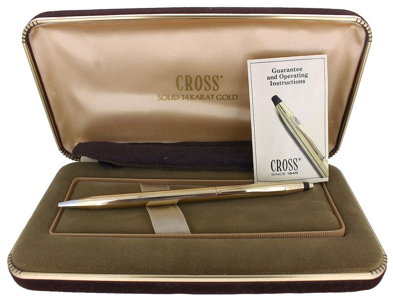 CIRCA 1982 CROSS CENTURY 14K SOLID GOLD BALLPOINT PEN BOXED MINT NOS OFFERED BY ANTIQUE DIGGER