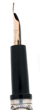 C1908 WATERMAN 222 BHR TAPER CAP STERLING CHASED PATTERN EYEDROPPER FOUNTAIN PEN NEAR MINT COND OFFERED BY ANTIQUE DIGGER