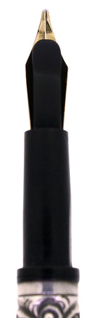 C1908 WATERMAN 222 BHR TAPER CAP STERLING CHASED PATTERN EYEDROPPER FOUNTAIN PEN NEAR MINT COND OFFERED BY ANTIQUE DIGGER