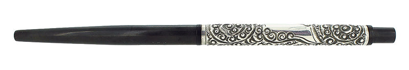 C1908 WATERMAN 222 BHR TAPER CAP STERLING CHASED PATTERN EYEDROPPER FOUNTAIN PEN NEAR MINT COND OFFERED BY ANTIQUE DIGGER
