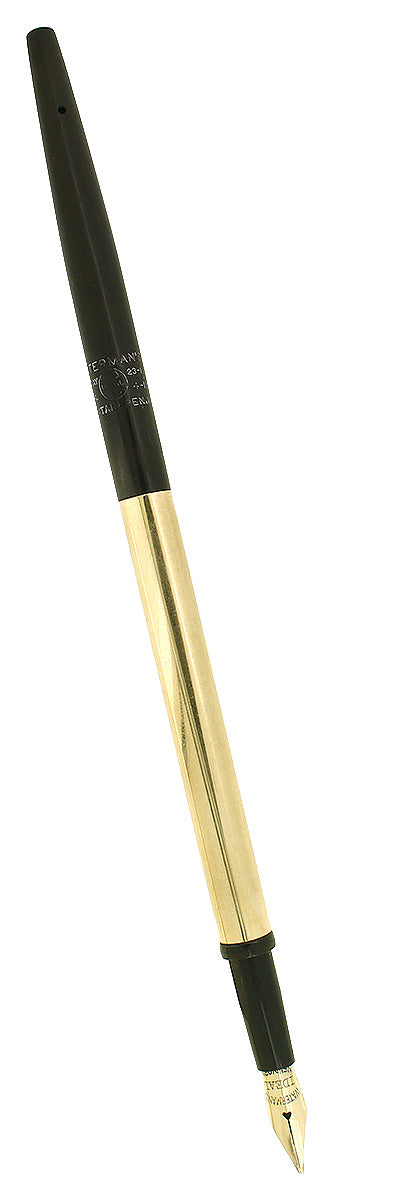 1919 WATERMAN 322 BHR TAPER CAP 9CT SMOOTH GOLD OVERLAY EYEDROPPER FOUNTAIN PEN OFFERED BY ANTIQUE DIGGER