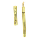 1923 MABIE TODD SWAN GOLD FILLED ENGINE TURNED OVERLAY FOUNTAIN PEN RESTORED OFFERED BY ANTIQUE DIGGER