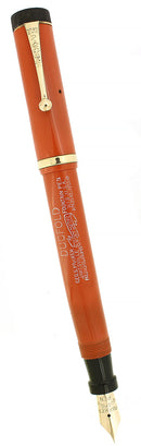 SCARCE C1923 DUOFOLD SENIOR RED HARD RUBBER LARGE IMPRINT FOUNTAIN PEN RESTORED OFFERED BY ANTIQUE DIGGER