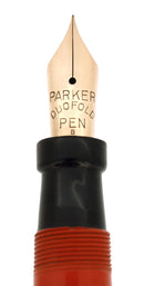 SCARCE C1923 DUOFOLD SENIOR RED HARD RUBBER LARGE IMPRINT FOUNTAIN PEN RESTORED OFFERED BY ANTIQUE DIGGER