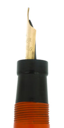 RARE C1923 DUOFOLD JR RED HARD RUBBER LARGE IMPRINT FOUNTAIN PEN RESTORED OFFERED BY ANTIQUE DIGGER