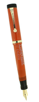 RARE C1923 DUOFOLD JR RED HARD RUBBER LARGE IMPRINT FOUNTAIN PEN RESTORED OFFERED BY ANTIQUE DIGGER