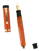 RARE C1923 DUOFOLD JR RED HARD RUBBER LARGE IMPRINT FOUNTAIN PEN RESTORED OFFERED BY ANTIQUE DIGGER