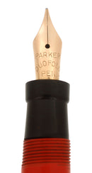 RARE C1923 DUOFOLD JR RED HARD RUBBER LARGE IMPRINT FOUNTAIN PEN RESTORED OFFERED BY ANTIQUE DIGGER