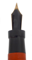 RARE C1923 DUOFOLD JR RED HARD RUBBER LARGE IMPRINT FOUNTAIN PEN RESTORED OFFERED BY ANTIQUE DIGGER