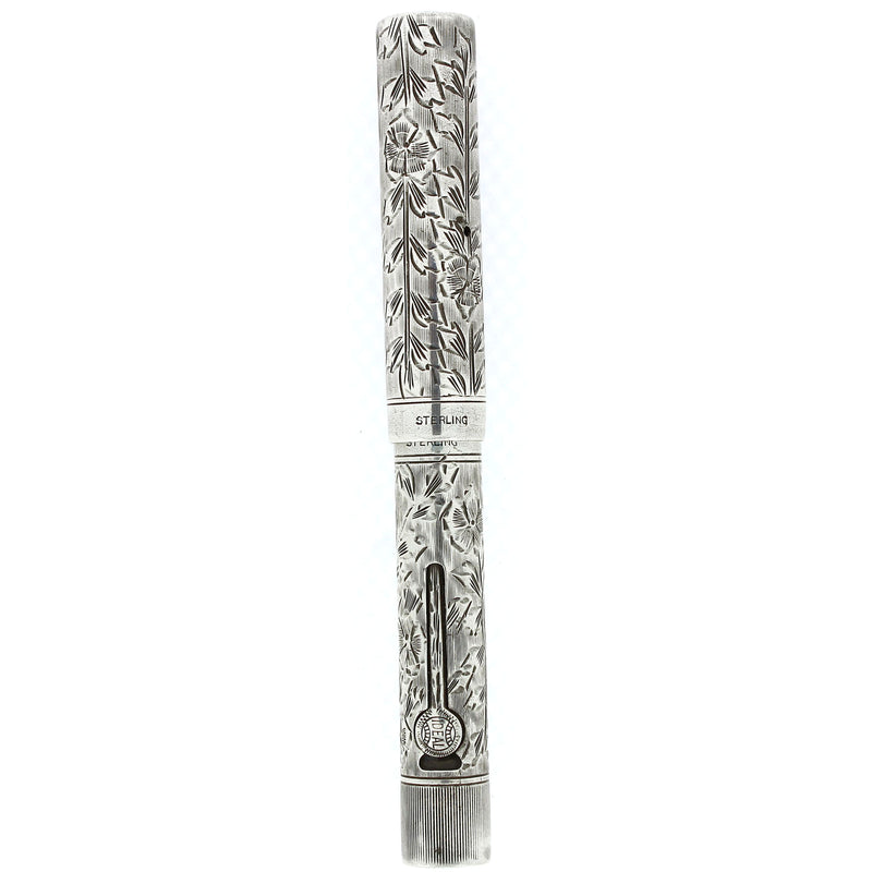 CIRCA 1924 WATERMAN 452 1/2V VEST POCKET STERLING SILVER HAND ENGRAVED
