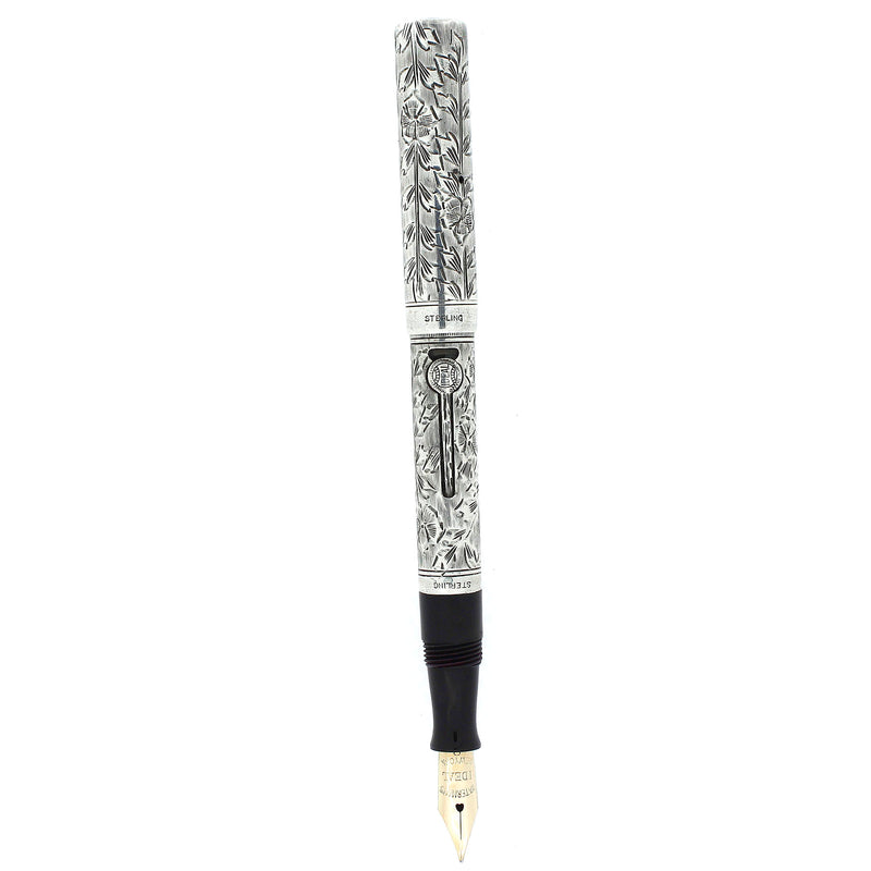 CIRCA 1924 WATERMAN 452 1/2V VEST POCKET STERLING SILVER HAND ENGRAVED