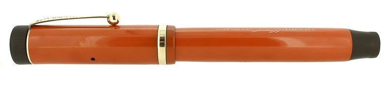 CIRCA 1925 DUOFOLD SENIOR RED HARD RUBBER FOUNTAIN PEN RESTORED OFFERED BY ANTIQUE DIGGER