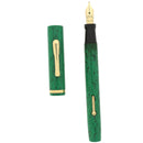 1926 CONKLIN $5.00 MOTTLED GREEN 14K SEMI-FLEX NIB FOUNTAIN PEN RESTORED