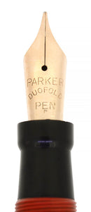 CIRCA 1926 PARKER DUOFOLD SENIOR BIG RED LUCKY CURVE FOUNTAIN PEN RESTORED OFFERED BY ANTIQUE DIGGER
