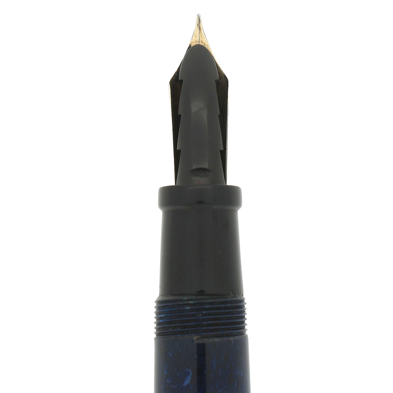 CIRCA 1927 PARKER SR DUOFOLD BLUE ON BLUE LAPIS FOUNTAIN PEN F-M