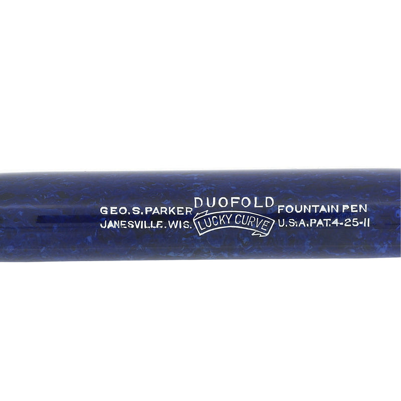 CIRCA 1927 PARKER SR DUOFOLD BLUE ON BLUE LAPIS FOUNTAIN PEN F-M