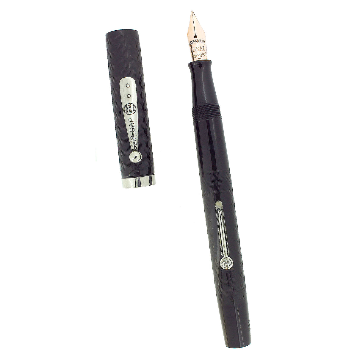 CIRCA 1927 WATERMAN #55 CHASED 14K XF-BBB 1.85MM FLEX NIB FOUNTAIN PEN