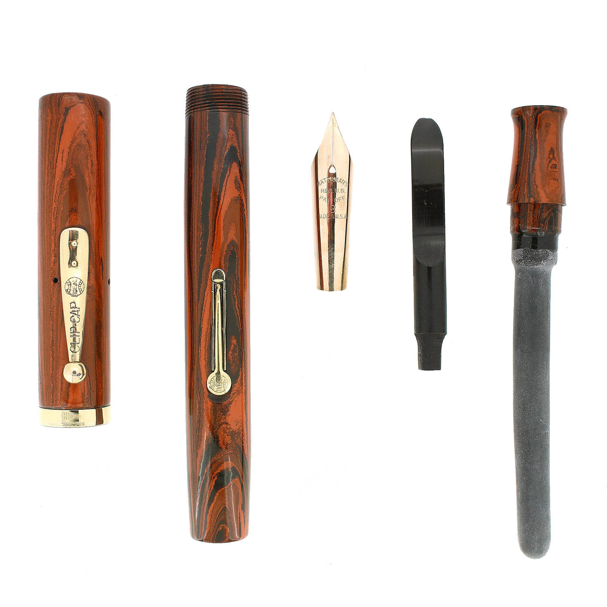 1927Waterman58WoodGrainFountai