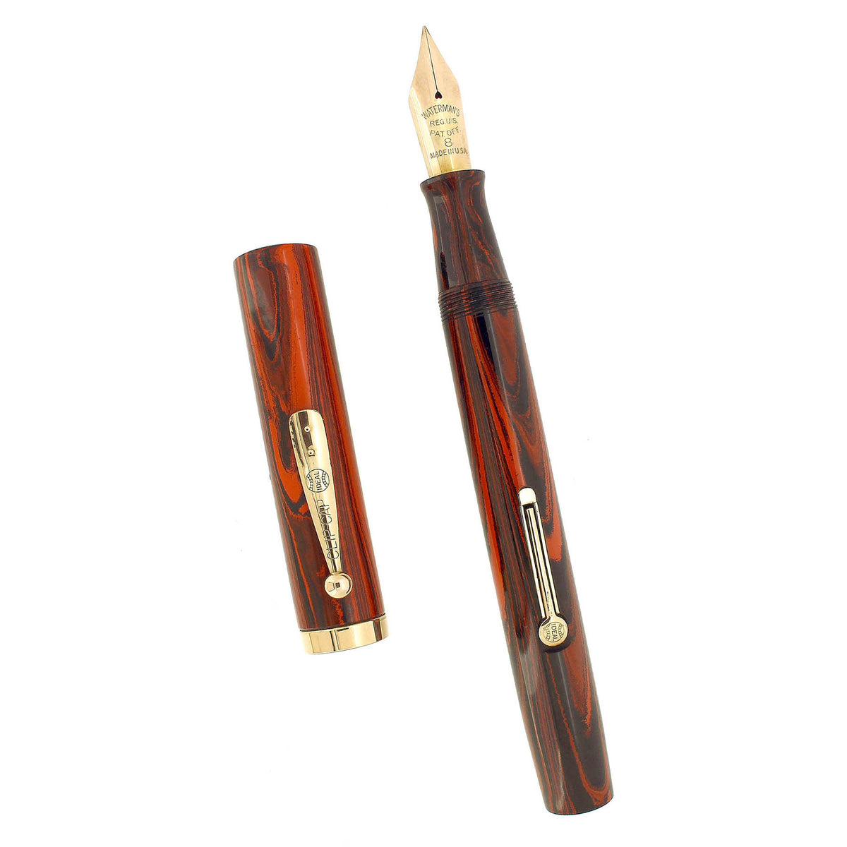 SCARCE CIRCA 1927 WATERMAN 58 WOOD GRAIN F-BBB FLEX NIB FOUNTAIN PEN R