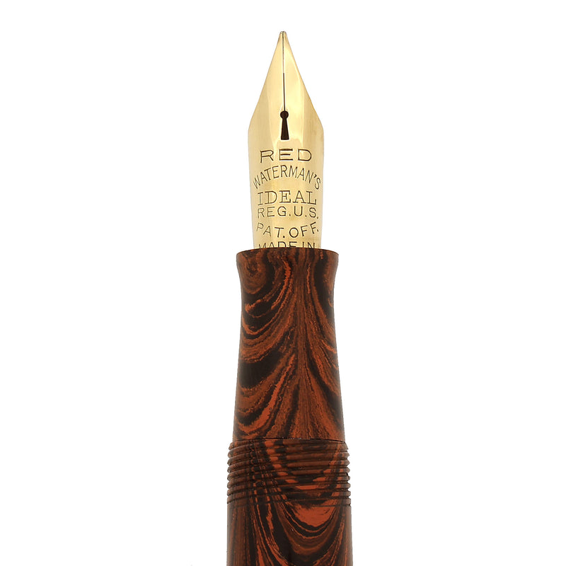 Waterman ウォーターマン万年筆 No.7 レッドバンド　ペン先Red金 1927 WATERMAN #7 RED RIPPLE W/RED KEYHOLE NIB FOUNTAIN PEN RESTORED