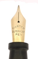 RARE C1928 CARTER'S OVERSIZE BLUE MARBLED W/BLACK ENDS FOUNTAIN PEN RESTORED OFFERED BY ANTIQUE DIGGER