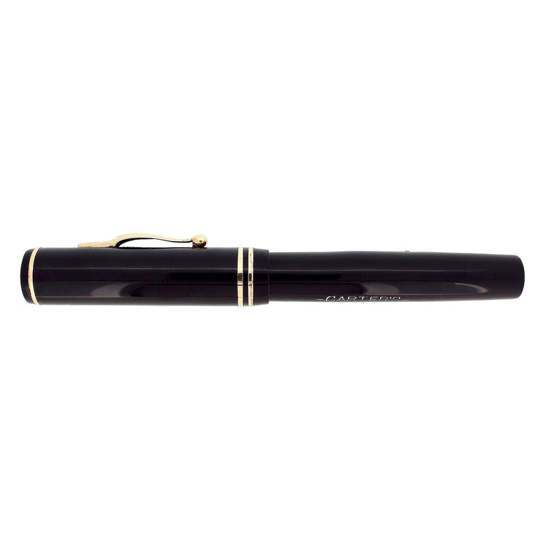 SCARCE CIRCA 1928 CARTER'S OVERSIZE 2117 POLISHED BLACK FOUNTAIN PEN RESTORED OFFERED BY ANTIQUE DIGGER