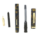 STICKERED 1929 CONKLIN ENDURA IMPERIAL BLUE AND GOLD FOUNTAIN PEN RESTORED SCARCE OFFERED BY ANTIQUE DIGGER