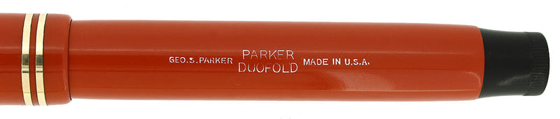 CIRCA 1928 PARKER DUOFOLD SENIOR RED PERMANITE FOUNTAIN PEN RESTORED OFFERED BY ANTIQUE DIGGER